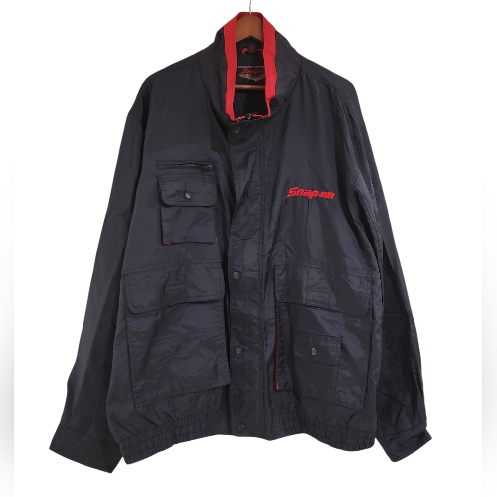 Snap On Tools Vintage Black & Red Techicians Racing Windbreaker XXL Pre-Owned